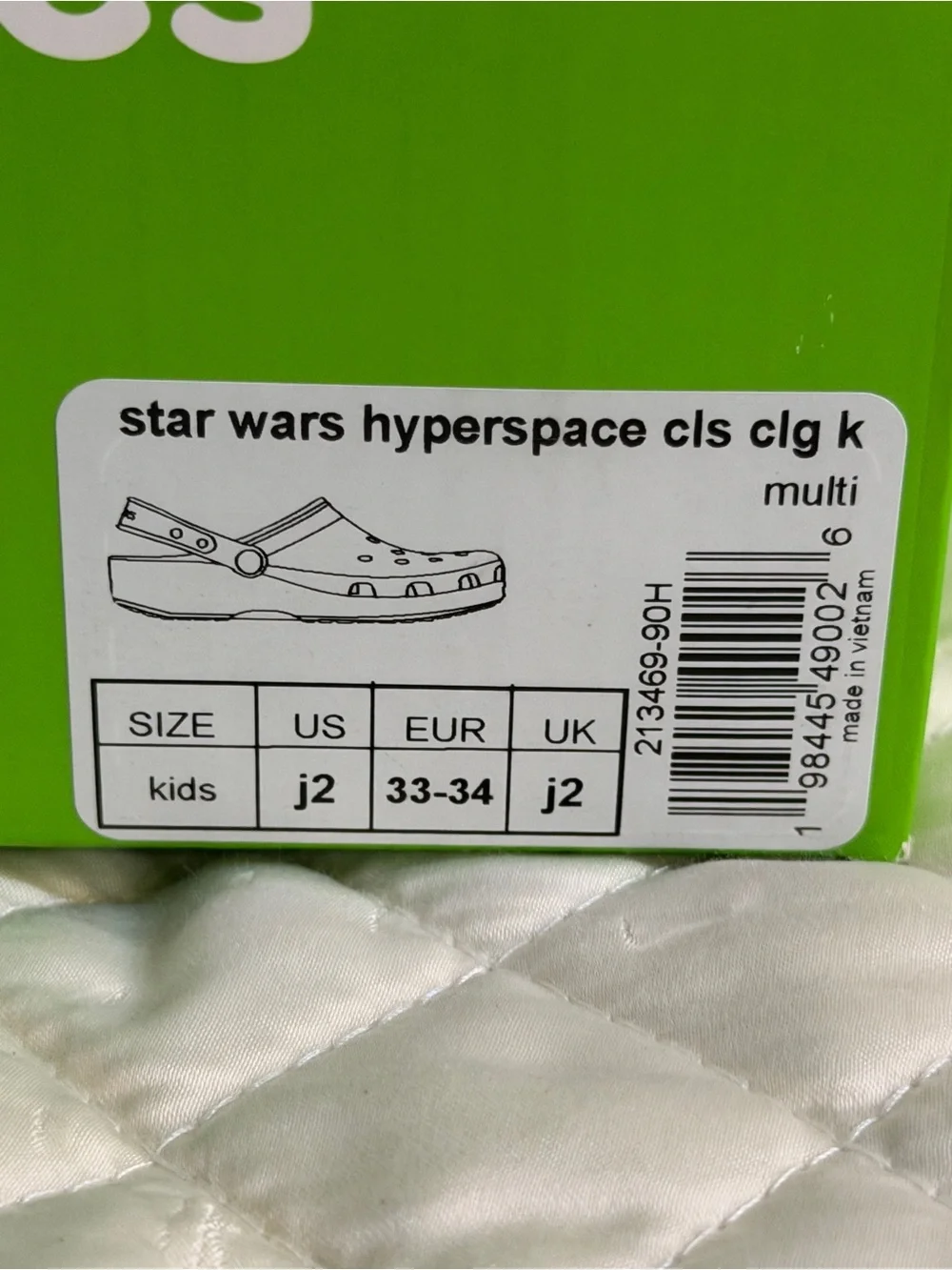 Crocs x Star Wars Hyperspace Classic Clog Kids J2 Black w/ Jibbitz NWT Rare - Picture 5 of 7